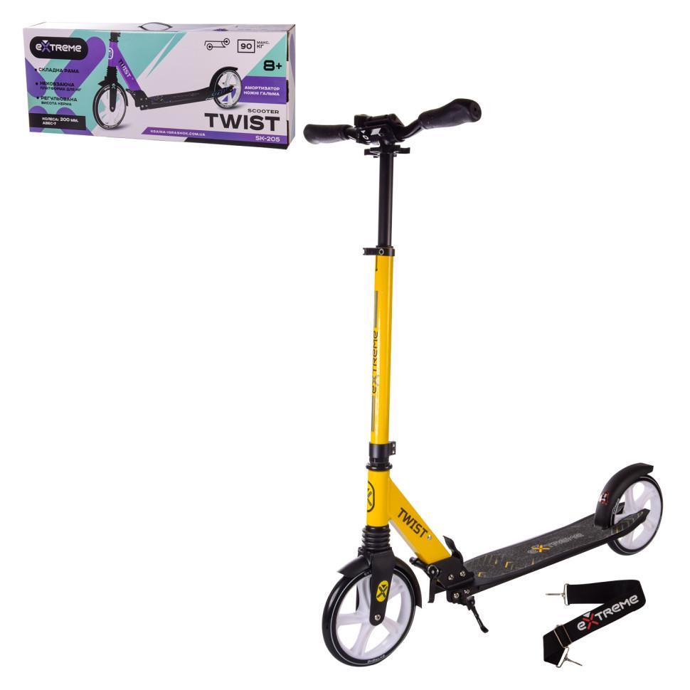 Самокат городской SK205 RL7T PU алюминиевый 200 мм Желтый