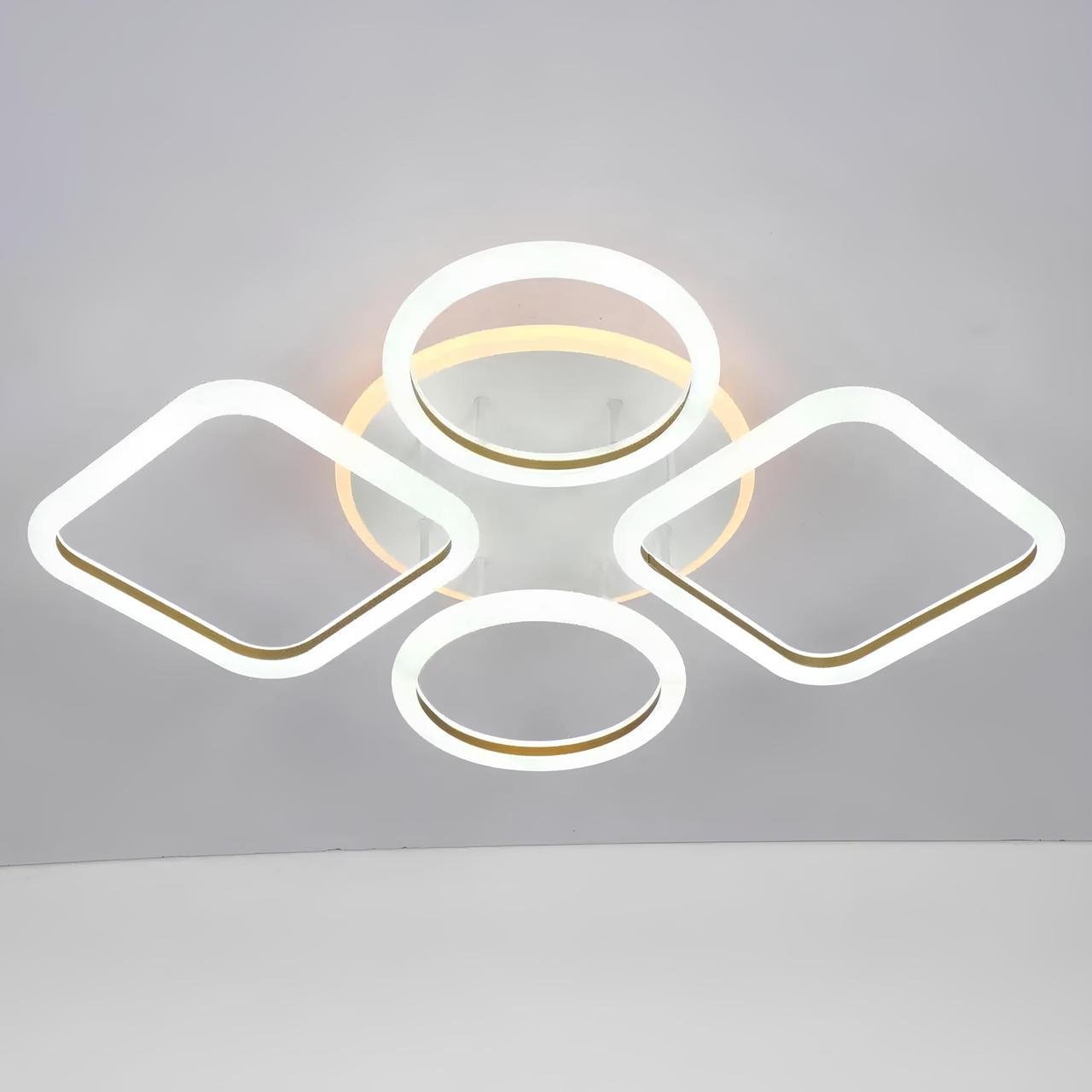 Люстра світлодіодна Valeso з геометричними плафонами 88W 3000-6000К Білий (V K39850B-2 2 1)