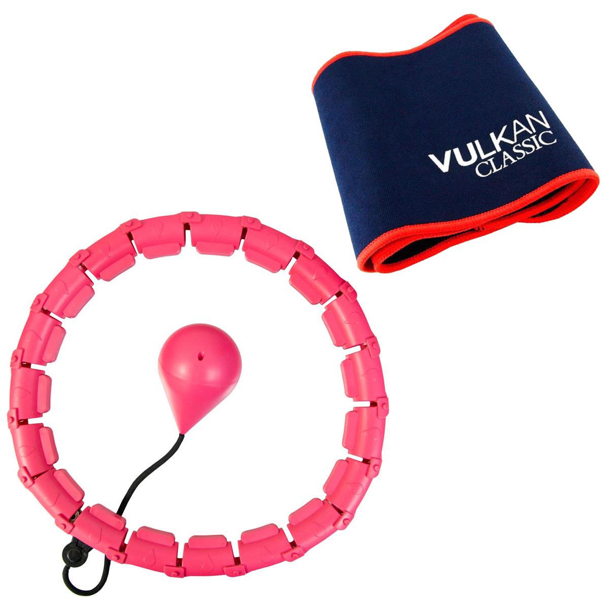 Обруч для схуднення Hoola Hoop Massager з поясом для схуднення Vulkan Вулкан Extra Long Рожевий (3000150-TOP-2) - фото 1