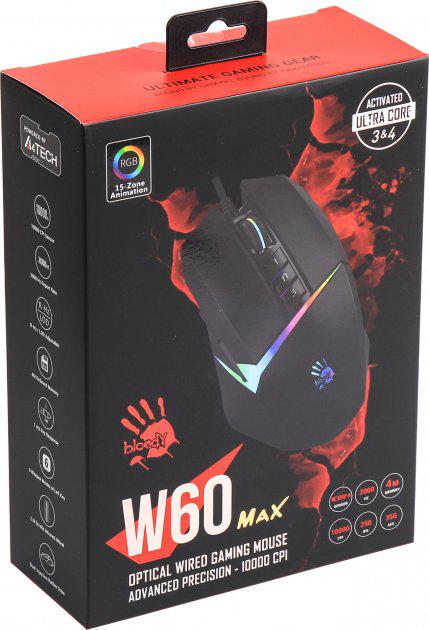 Мышь A4Tech BLOODY W60 Max (Stone black) - фото 4