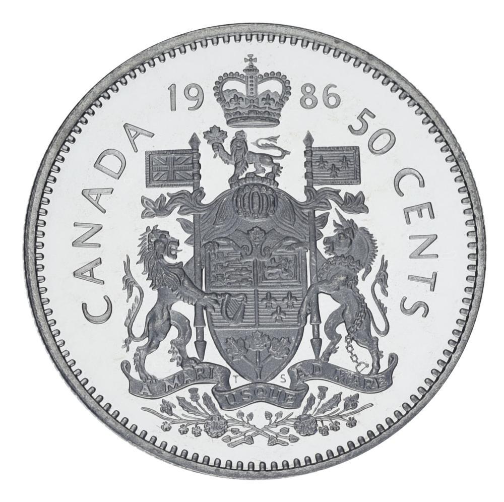 Коллекционная монета Канада 50 центов 1986 AU-UNC (М23430)