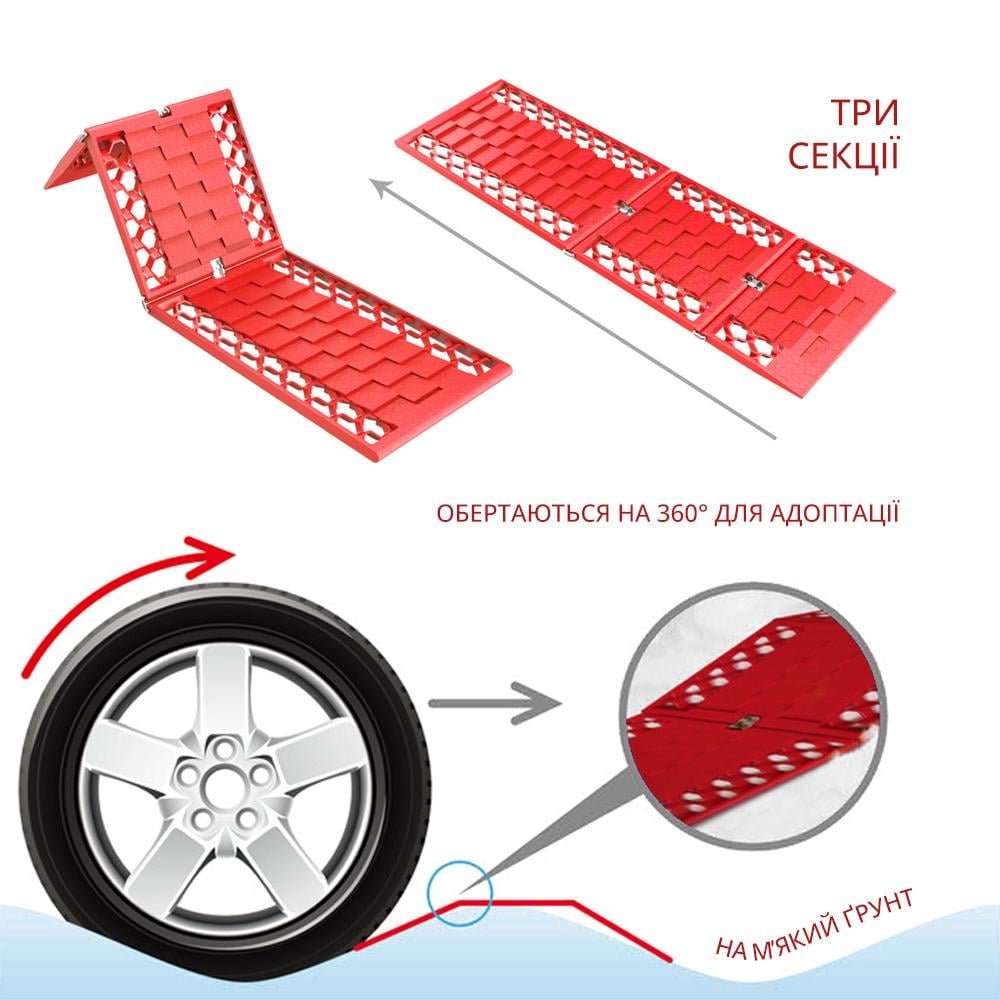 Трапи-сендтраки протиковзкі під колеса для витягування авто 2 дошки (00988) - фото 2