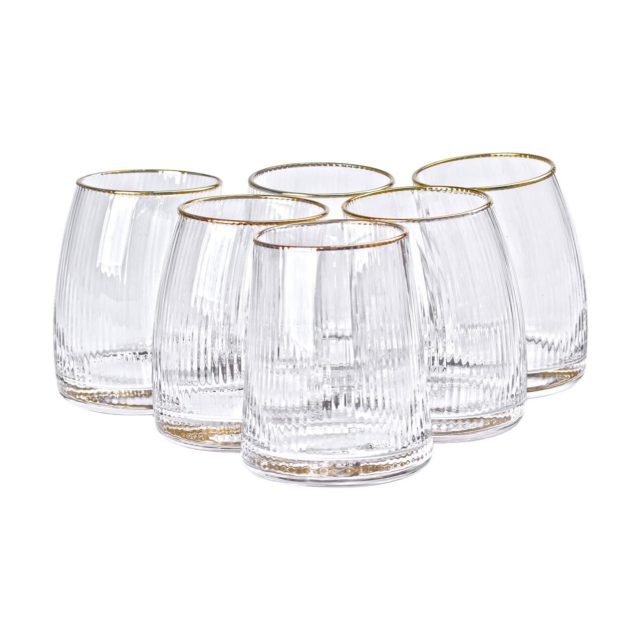 Набір склянок із вигнутими стінками та вертикальним рифленням HP-16-20 6 шт. 400 мл (A-032900) - фото 1 Набір склянок із вигнутими стінками та вертикальним рифленням HP-16-20 6 шт. 400 мл (A-032900) - фото 1