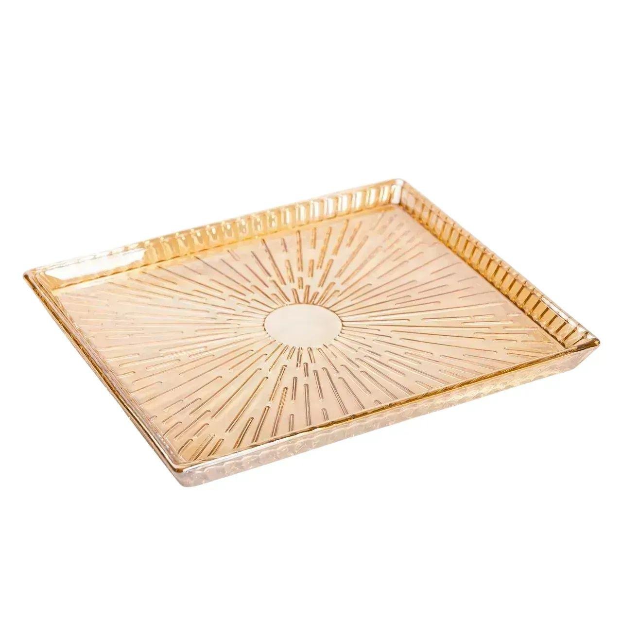 Блюдо для закусок скляна прямокутна 24,5x20,5x2 см (6000) - фото 8