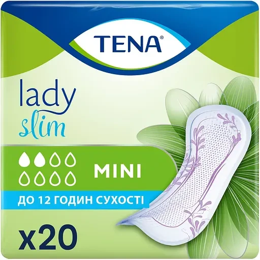 Урологические прокладки женские TENA Lady Slim Mini 2 капли 20 шт. (000006668)