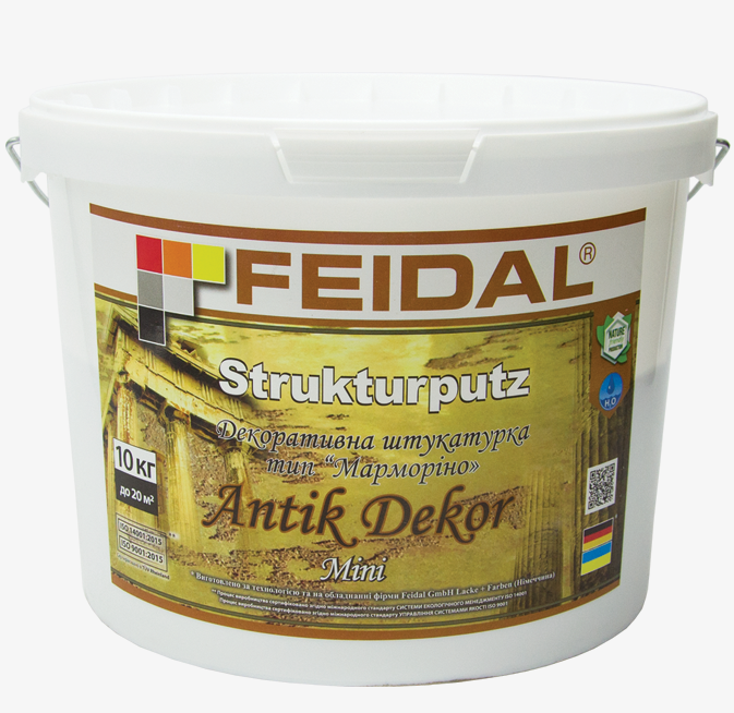 Штукатурка декоративная акриловая Feidal Strukturputz Antik Dekor для внутренних работ эффект природного камня мраморный база А 10 кг Белый (1815871300)