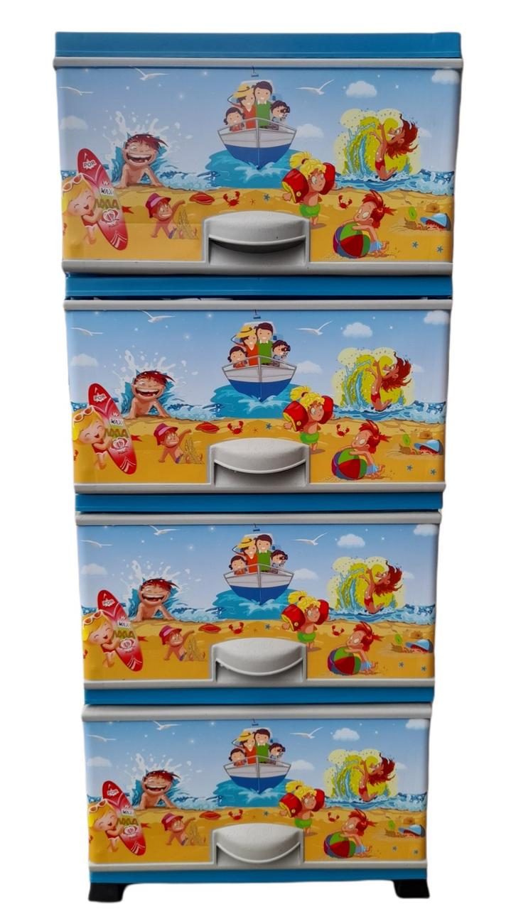 Ящик-комод для хранения детский Морские каникулы 4 ящика 375х455х900 мм (26236294) Ящик-комод для хранения детский Морские каникулы 4 ящика 375х455х900 мм (26236294)