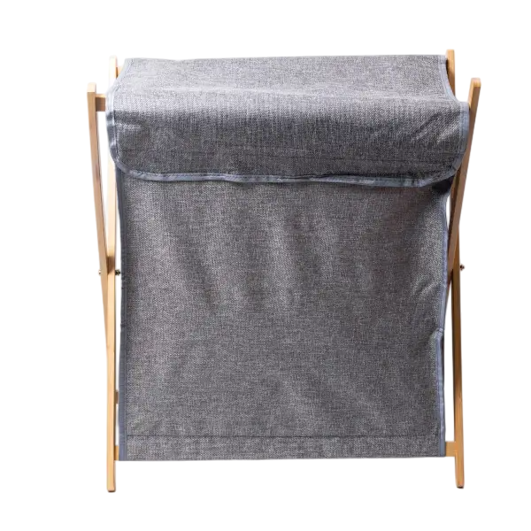 Корзина для белья с бамбуковым каркасом 52х30х60 см Серый (HP-41-17)