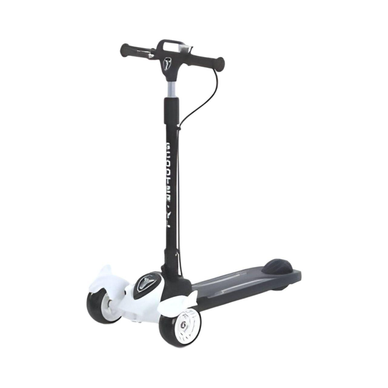 Самокат JR 3-115 3 колеса ручне гальмо/музична підніжка/бампер зі світлом Білий (25282858)