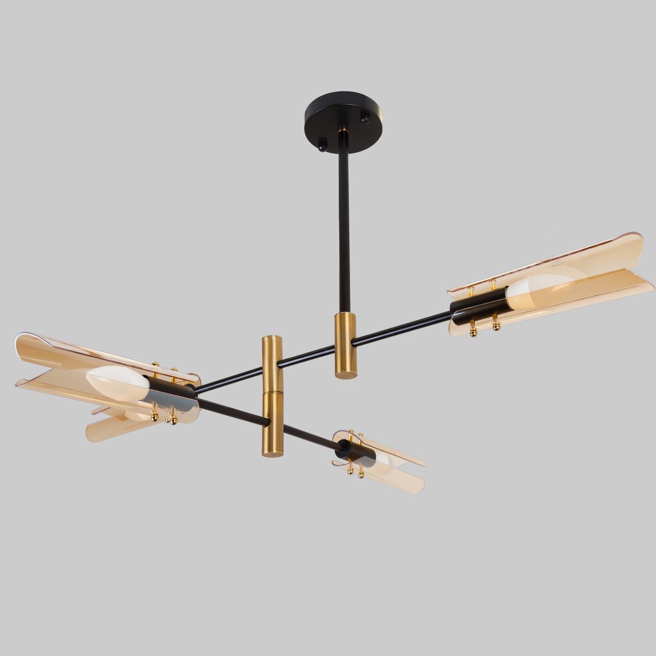 Люстра на 4 лампи Чорний (61-V1012-4 BR)