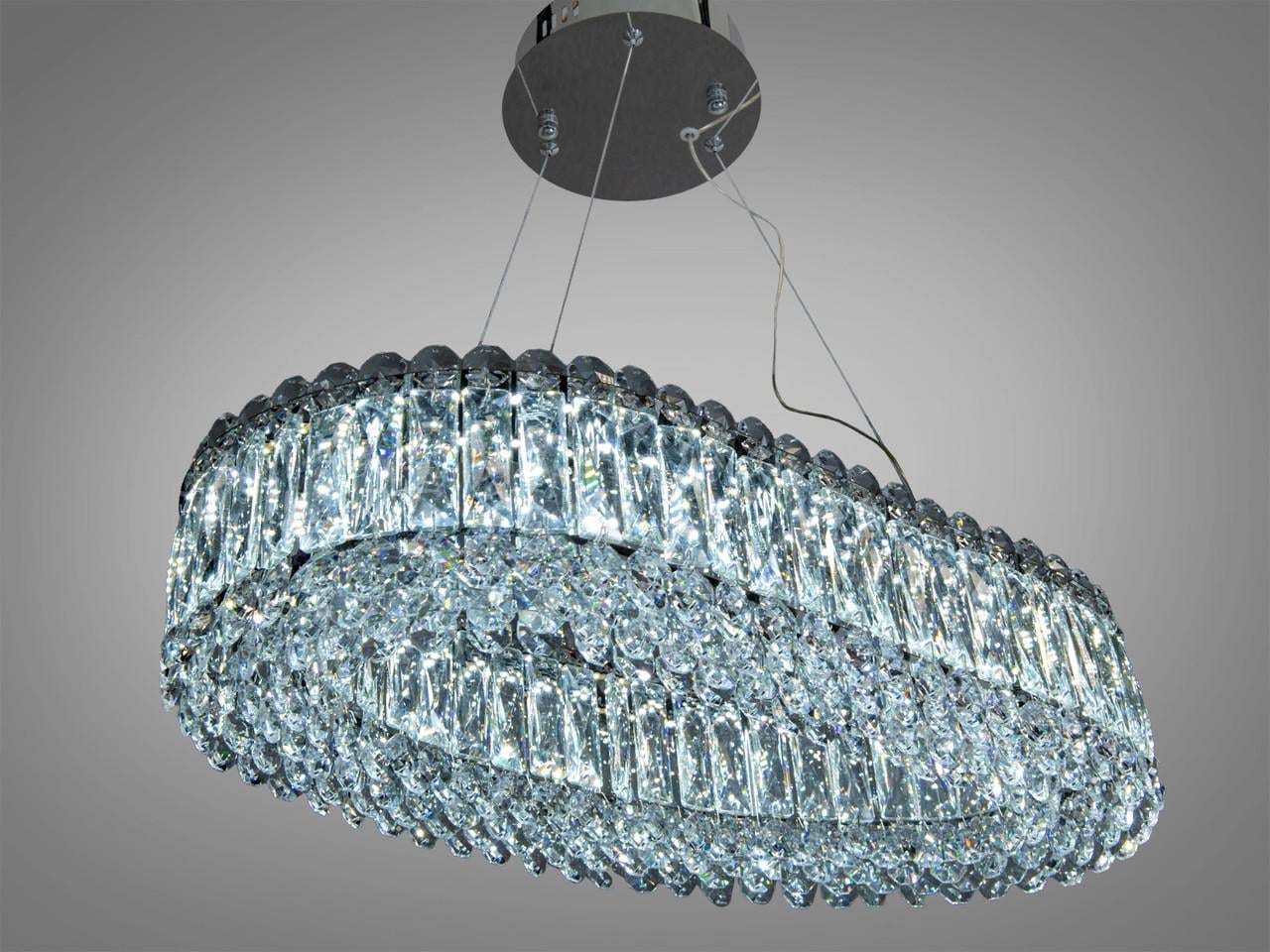 Люстра хрустальная LED для гостиной 7930/500x300CH 50 Вт с пультом Хром (3033466386)