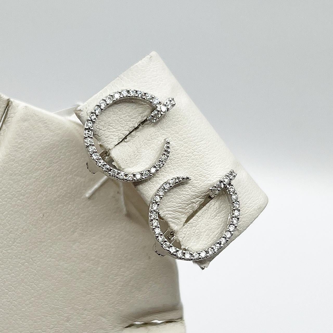Серебряные серьги Картье с кубическим цирконием 2,87 г (2525593262)