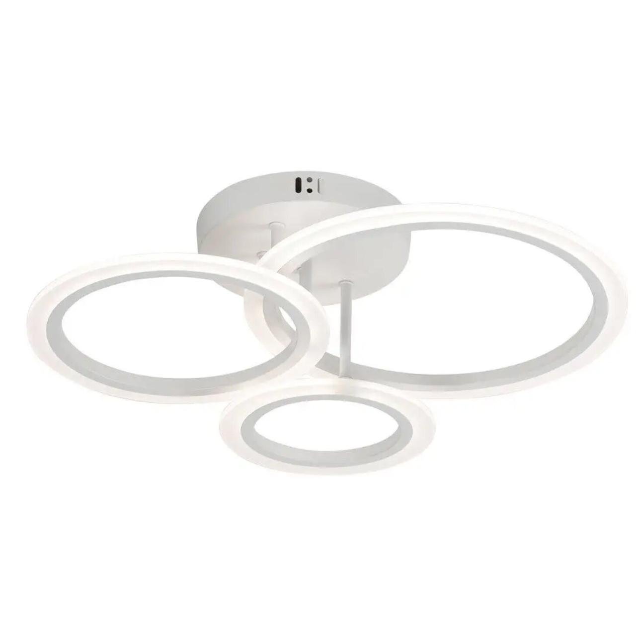 Люстра світлодіодна Valeso 66W з трьома розсіювачами-кільцями 3000-6500K з пультом Білий (G 2716/3B WT)