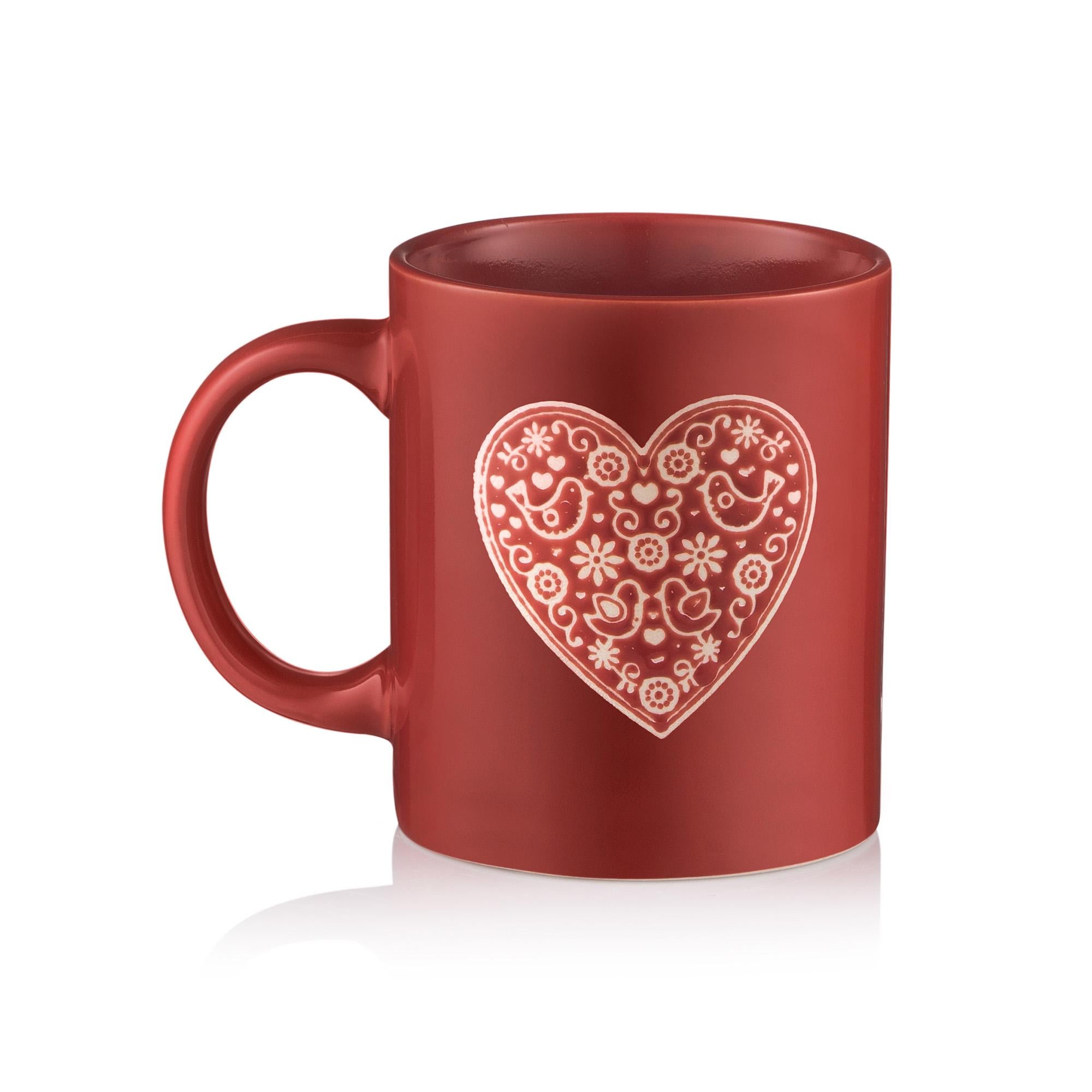 Чашка керамическая Ardesto Heart 320 мл Красный (AR3074R)