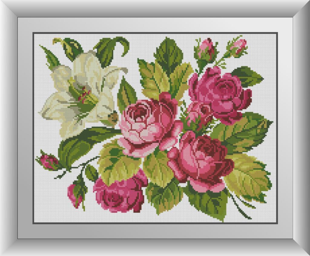 Алмазная мозаика Dream Art Розы и лилия 35x45см см (DA.30485)