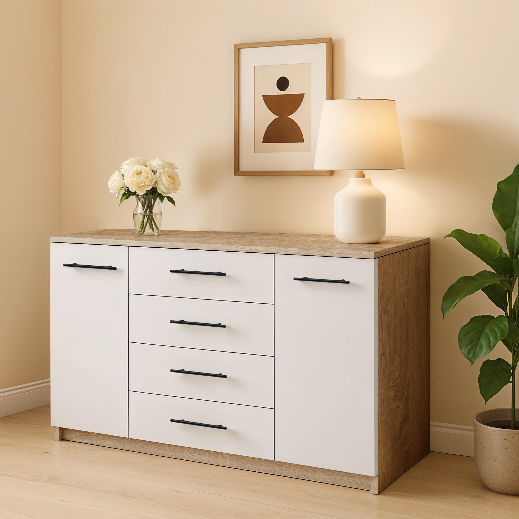 Комод Standart 4+2 1250х350х810 мм Дуб Сонома/Белый - фото 1