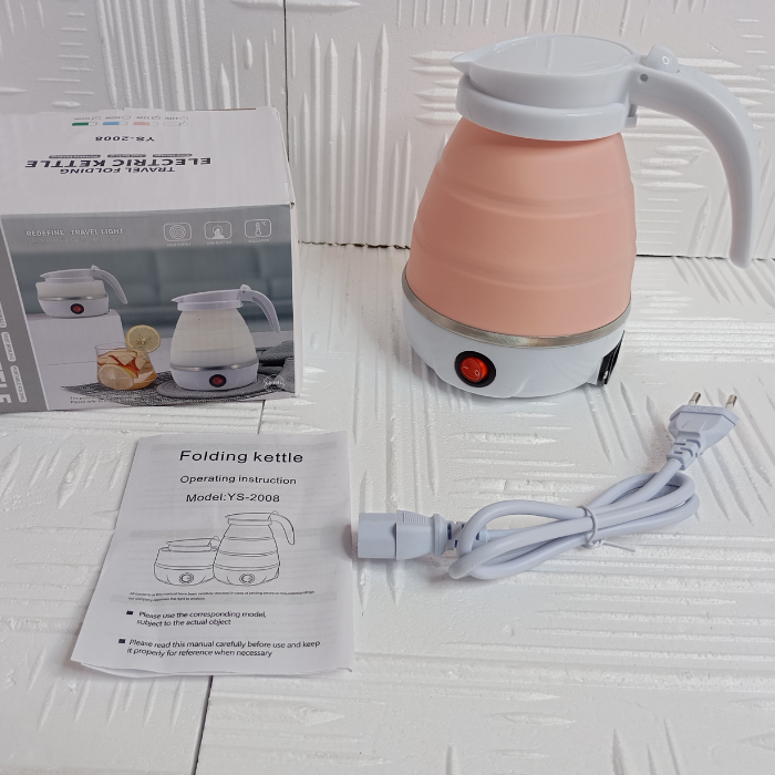 Электрочайник складной Electric Kettle EK-2354 силиконовый туристический Розовый (15450647) - фото 6