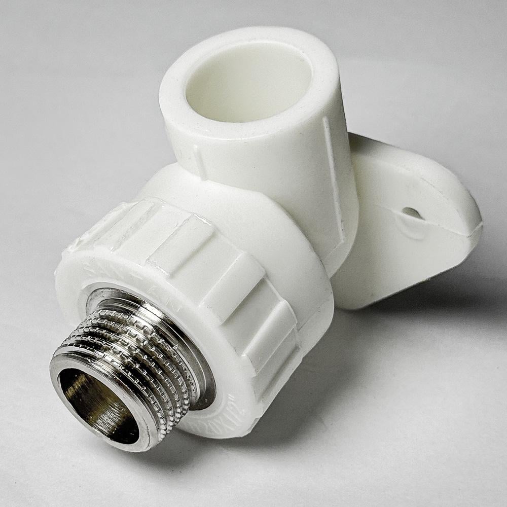 Угол монтажный PP-R SANTAN 20х1/2" с наружной резьбой Белый - фото 5