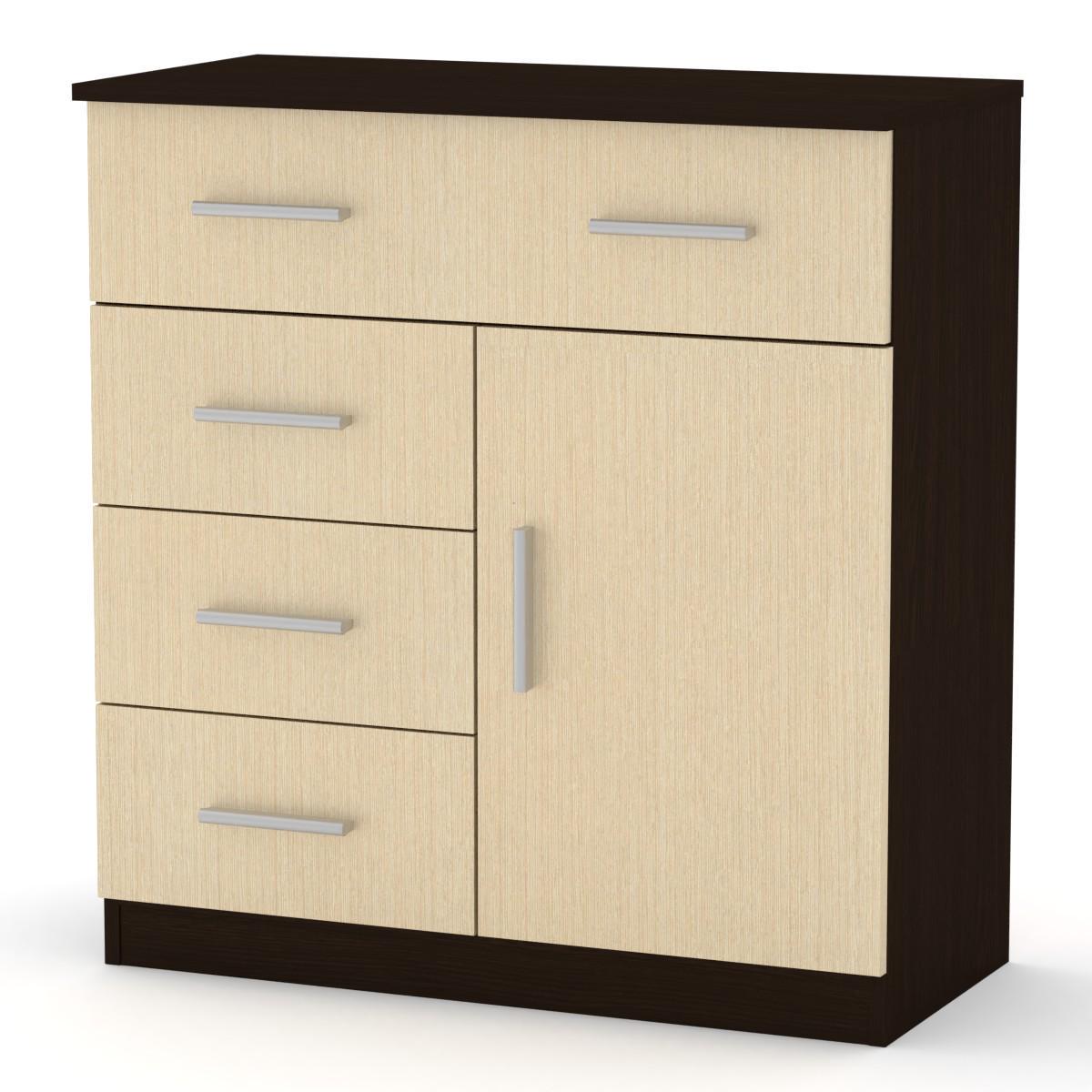 Комод для вещей МеблиКо 1-3-1 80х39х85 см Венге (k-1103-3) - фото 1 Комод для вещей МеблиКо 1-3-1 80х39х85 см Венге (k-1103-3) - фото 1