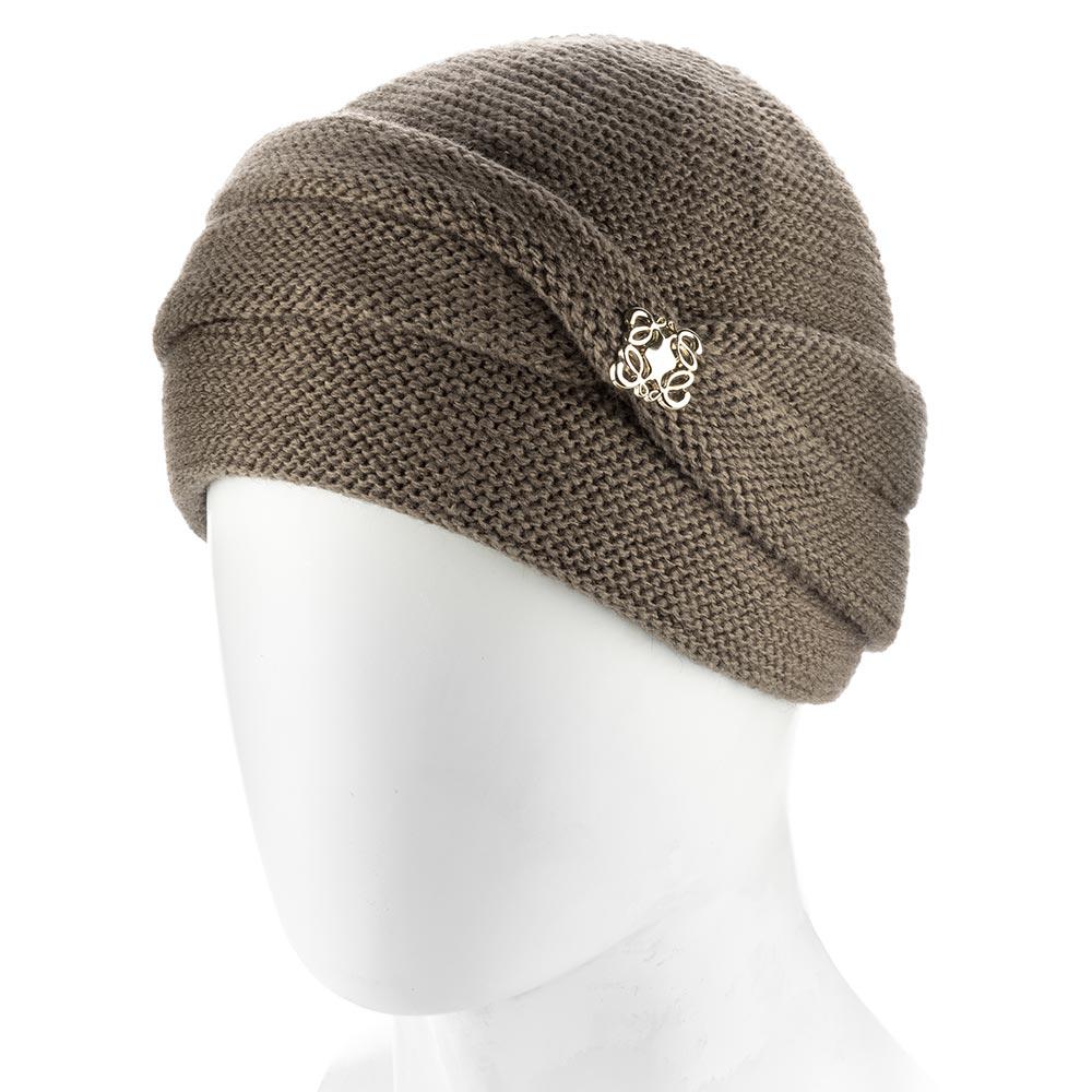 Шапка женская шерстяная Zolly ZH253 без отворота на флисовой подкладке Капучино