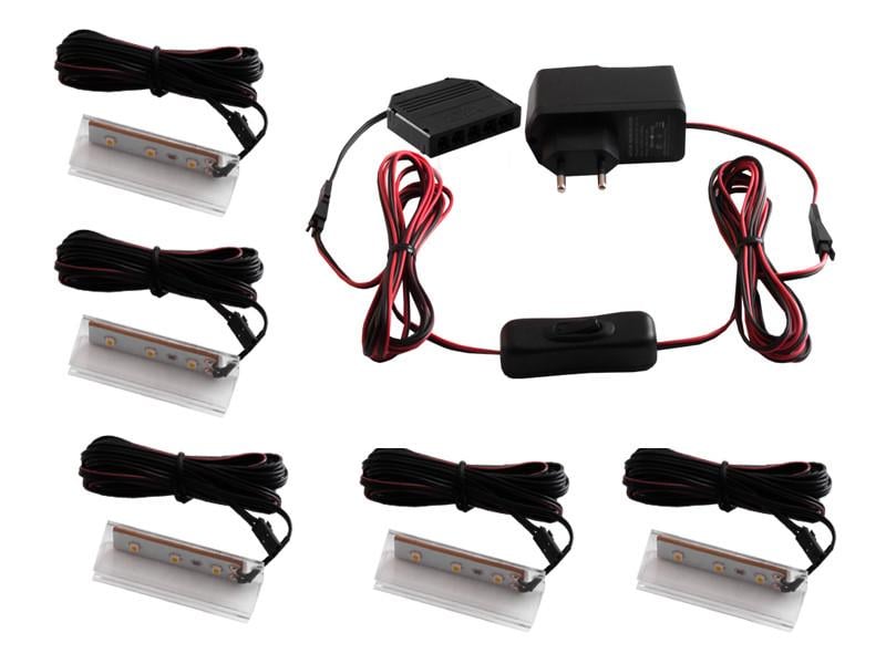 Комплект светодиодных клипс пластиковых LEDUA для подсветки стеклянных полок 5шт 110-240В синий (35502619)