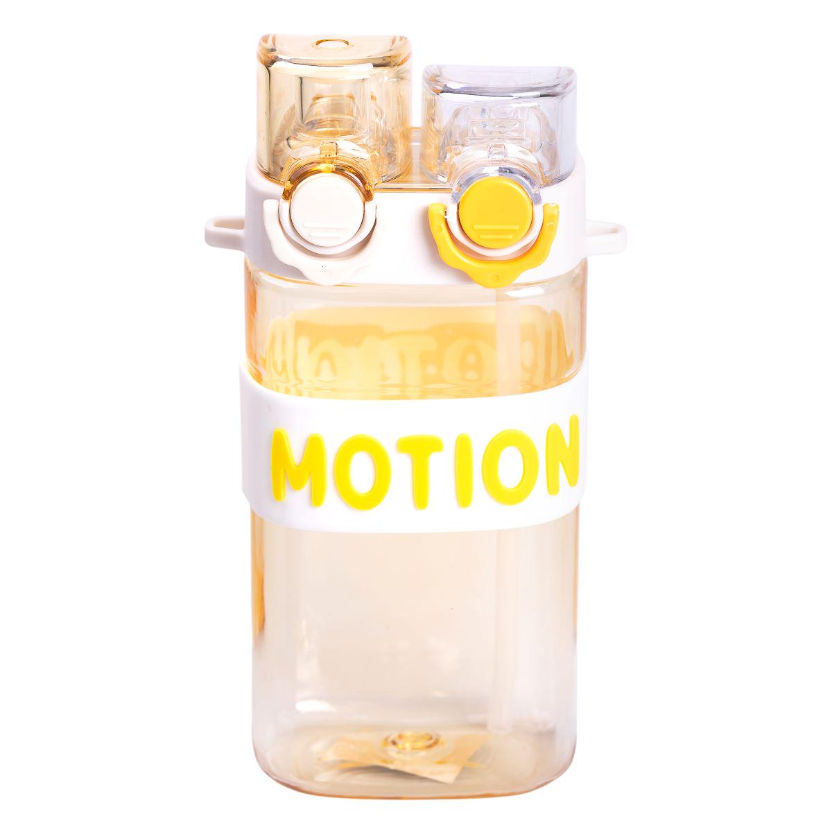 Пляшка для води з трубочкою спортивна пластикова для тренувань 550 мл Жовтий (6783) - фото 3