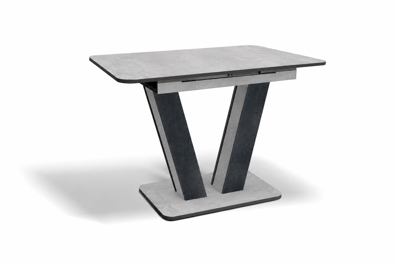 Стол обеденный раскладной Fusion furniture Крафт Бетонный камень/угольный камень