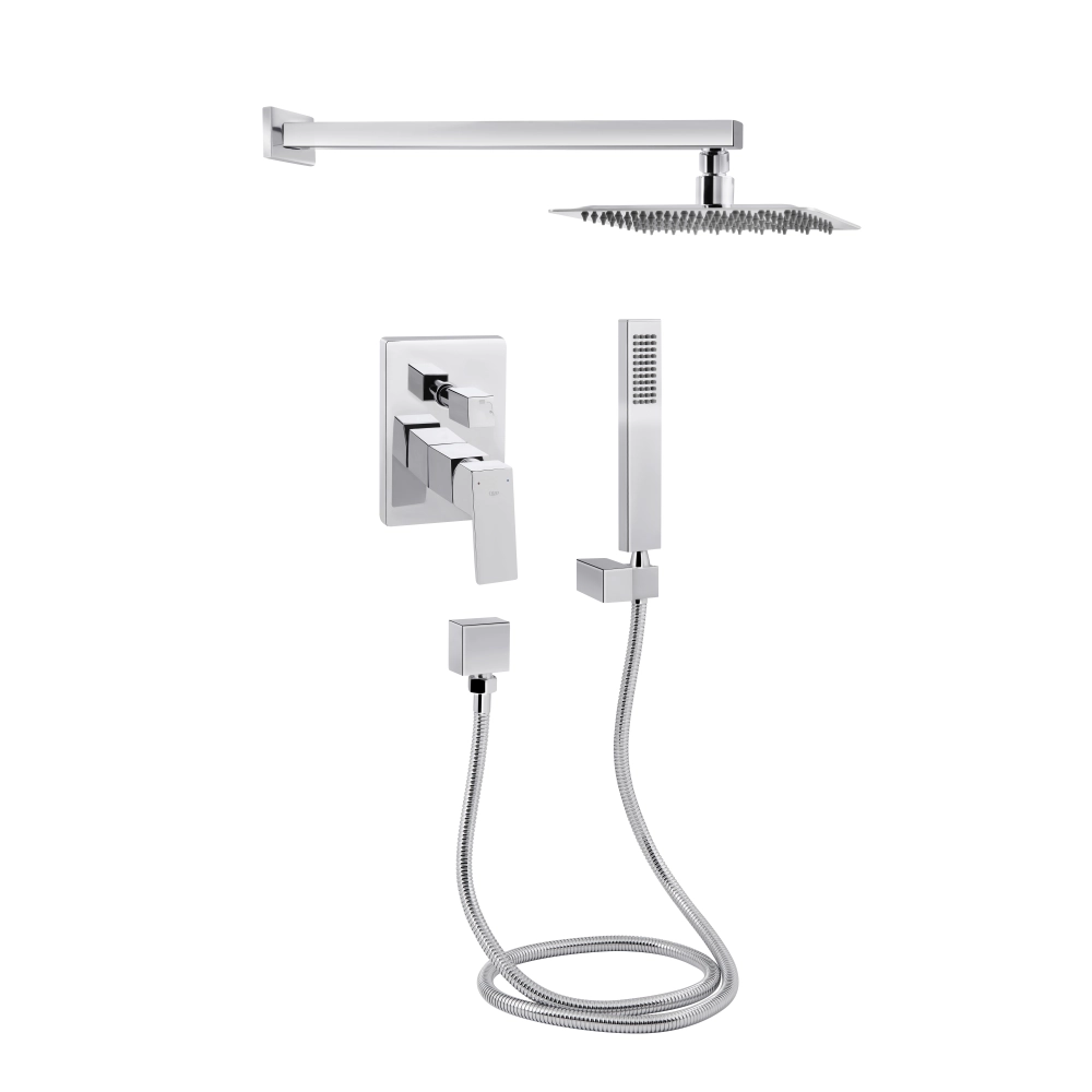 Душова система Qtap Aquarius універсальна прихованого монтажу на два споживача Chrome (QTAQA64103NGC)