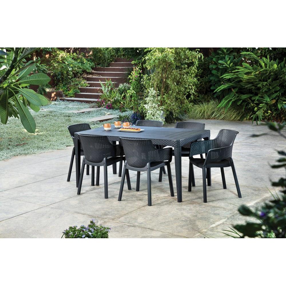 Стол садовый Keter Girona flat wicker box Графитовый (232034) - фото 3 Стол садовый Keter Girona flat wicker box Графитовый (232034) - фото 3