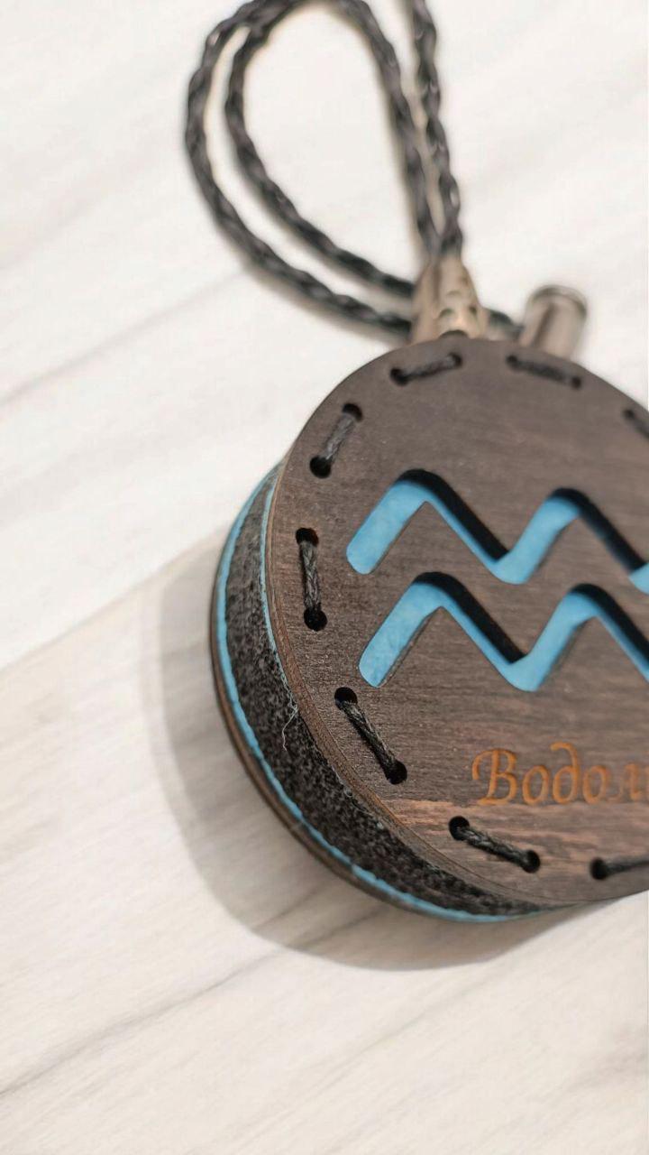 Ароматизатор для авто со знаком зодиака Водолей из дерева/войлока и аромапарфюм 10 мл (92) - фото 3