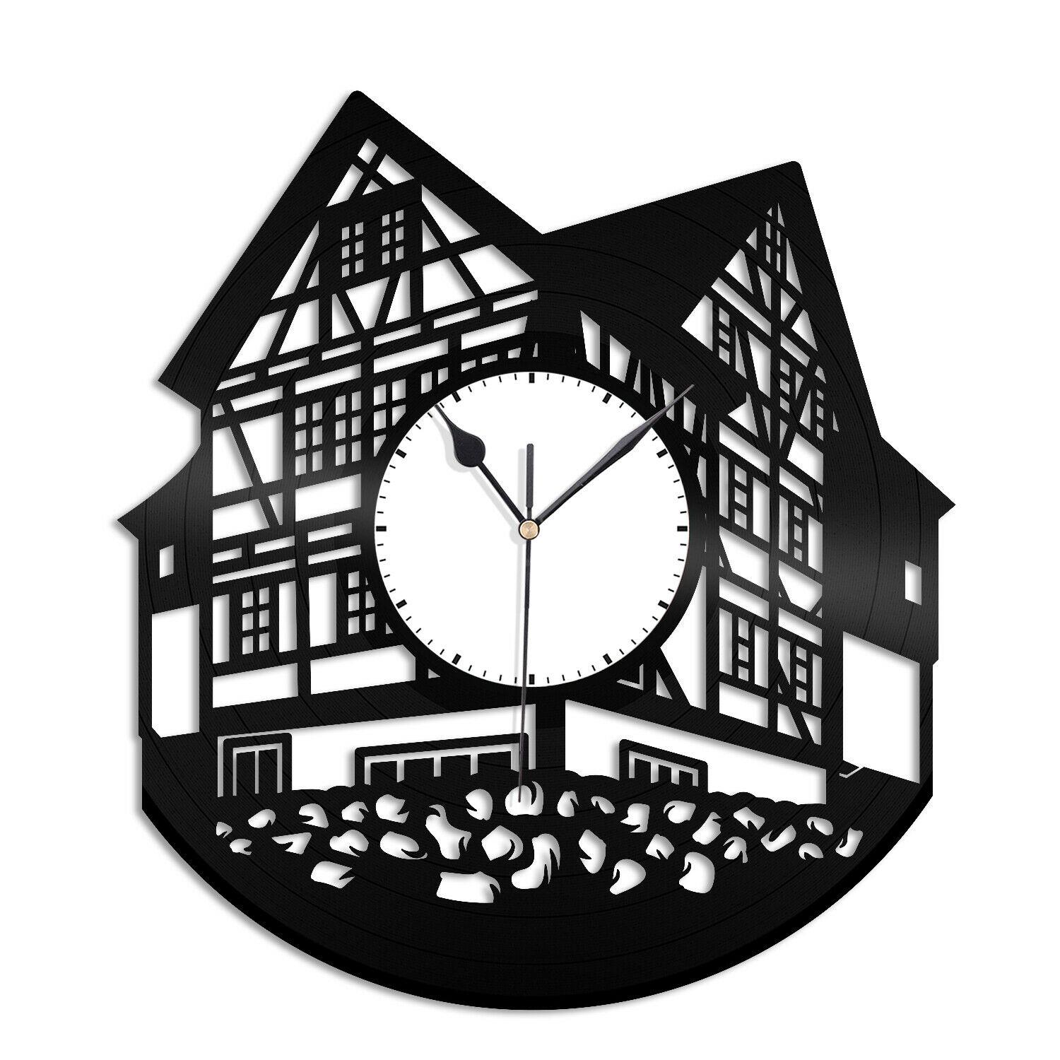 Часы настенные Фахверк 1761 из виниловой пластинки