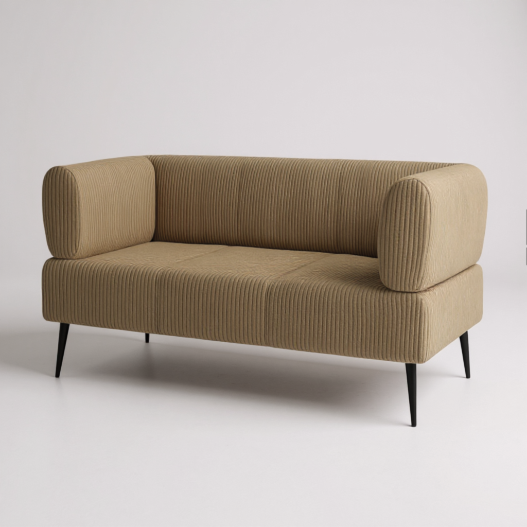 Диван офісний ТОБІ ШО Бенно-1 з підлокітниками 1400х720х750 мм велюр/вельвет Lotus 09/DK Beige (ndf6712)