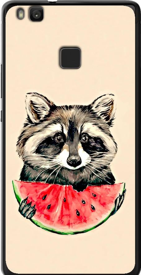 Чехол на Huawei P9 Lite Енотик с арбузом (4605u-298-42517)