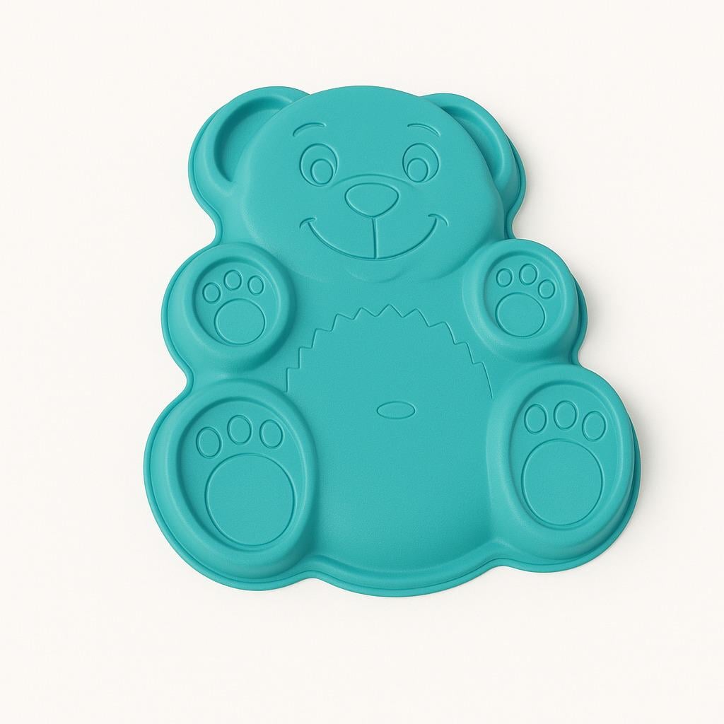 Форма для выпекания силиконовая Stenson MH-4400 Мишка 16×13×2 см Бирюзовый (627106)