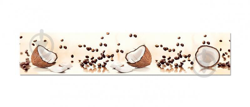 Наклейка виниловая кухонный фартук Zatarga "Кокосы и Кофе"  600х3000 мм (Z181323/2)