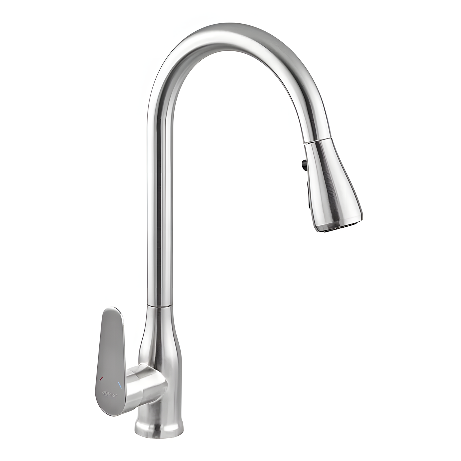 Кран кухонный с выдвижной воронкой однорычажный Zerix PUL-014 нержавеющая сталь SUS304 Хром (b-ZX5034)