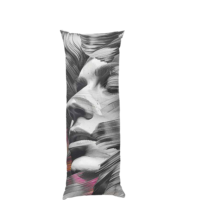 Подушка дакімакура The girl’s face Gray waves габардин 70х30 см (113832)