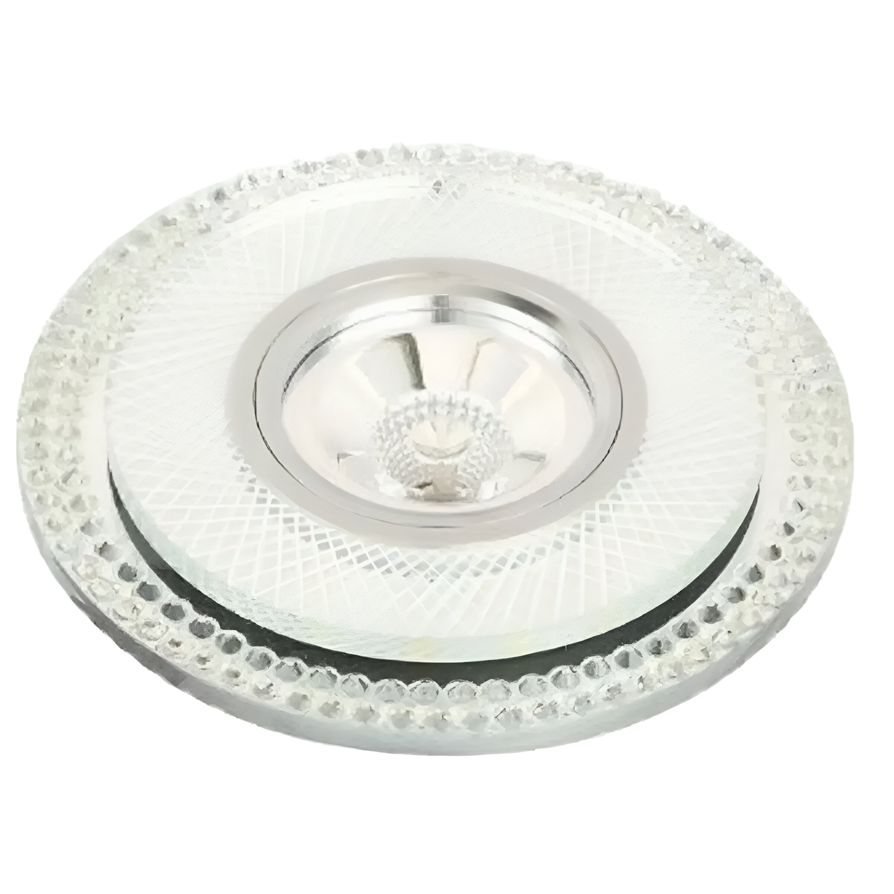 Точечный светильник Sirius круглый под лампу MR16 со встроенной подсветкой Белый (Л LY1091 MR16 WH)