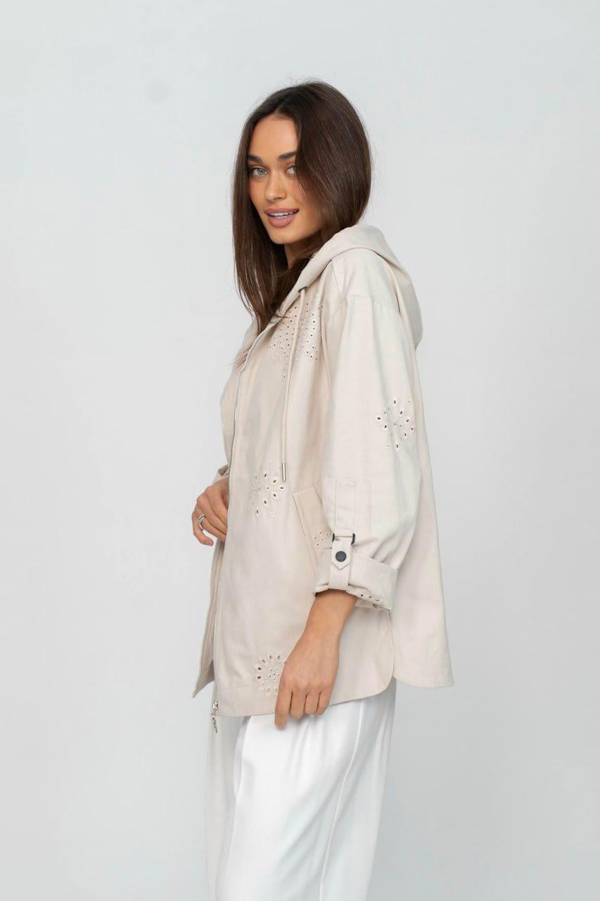 Ветровка-толстовка женская Ришелье 6XL Бежевый (33298322)