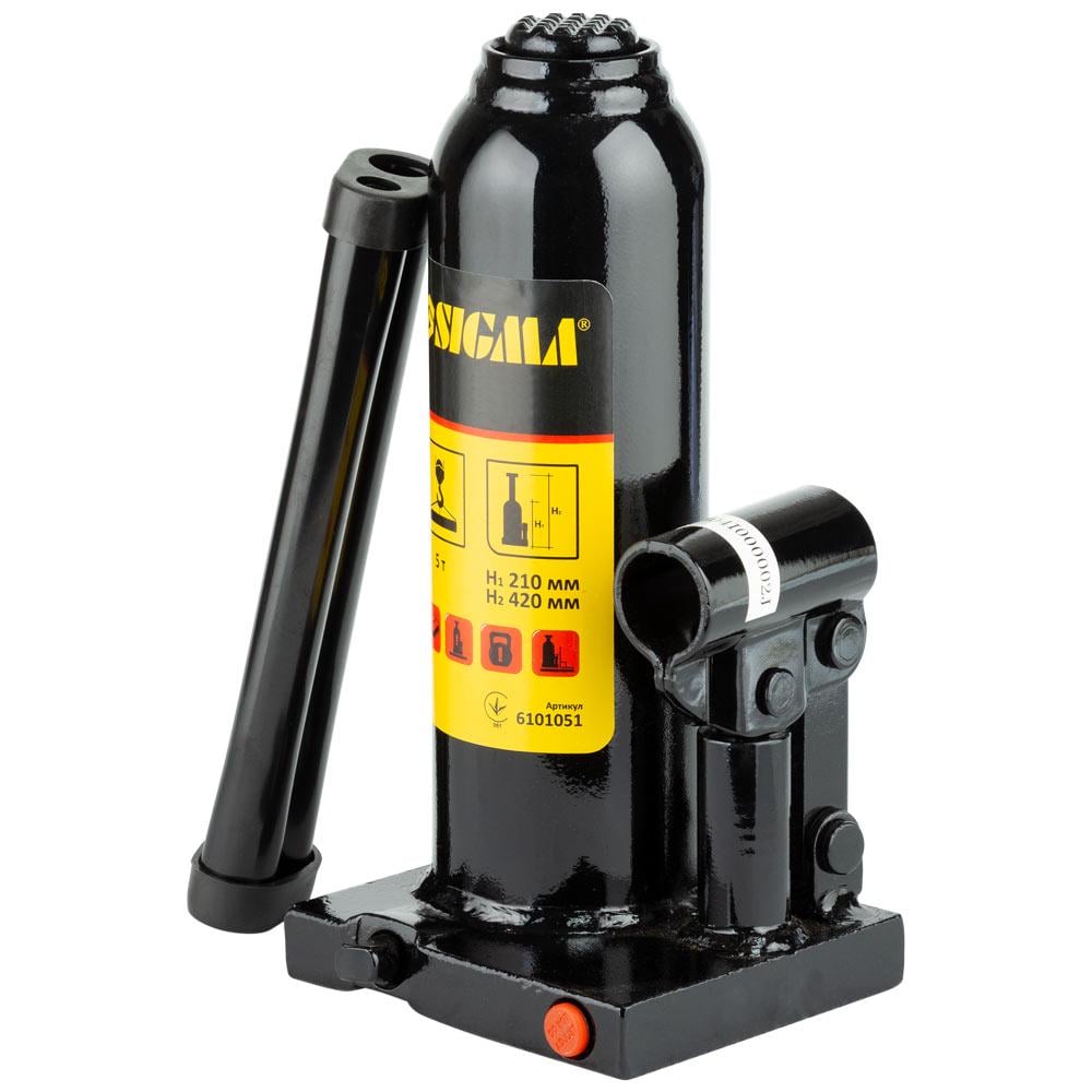 Домкрат гидравлический бутылочный Sigma 6101051 5 т H 210-420 мм (6101051)