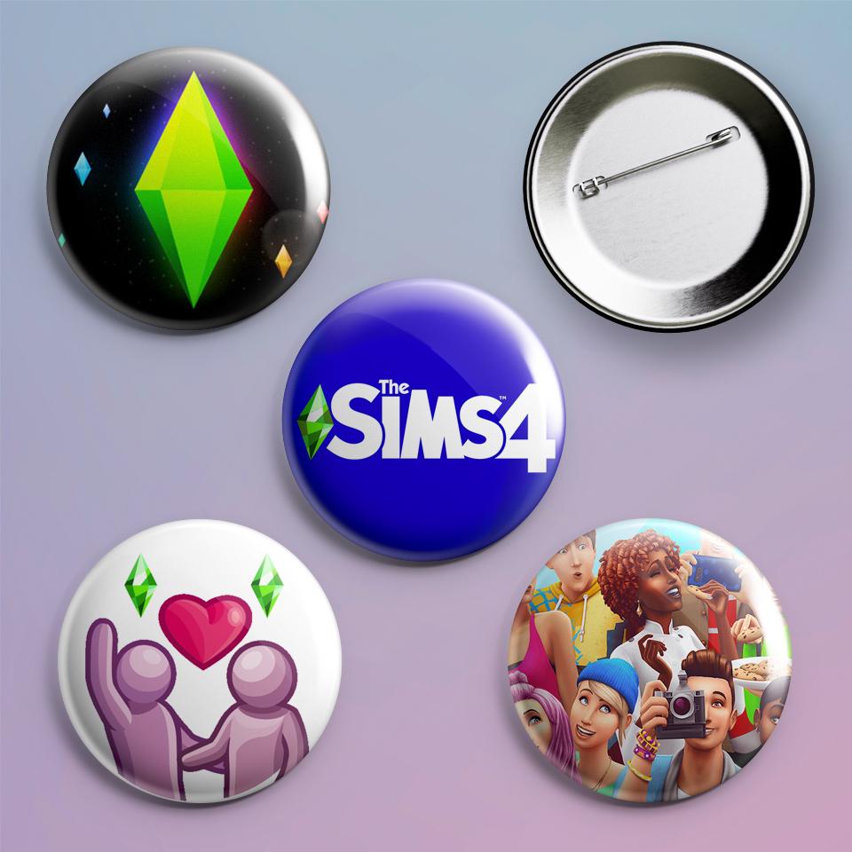Значки на рюкзак с принтом игры The Sims 4 шт.