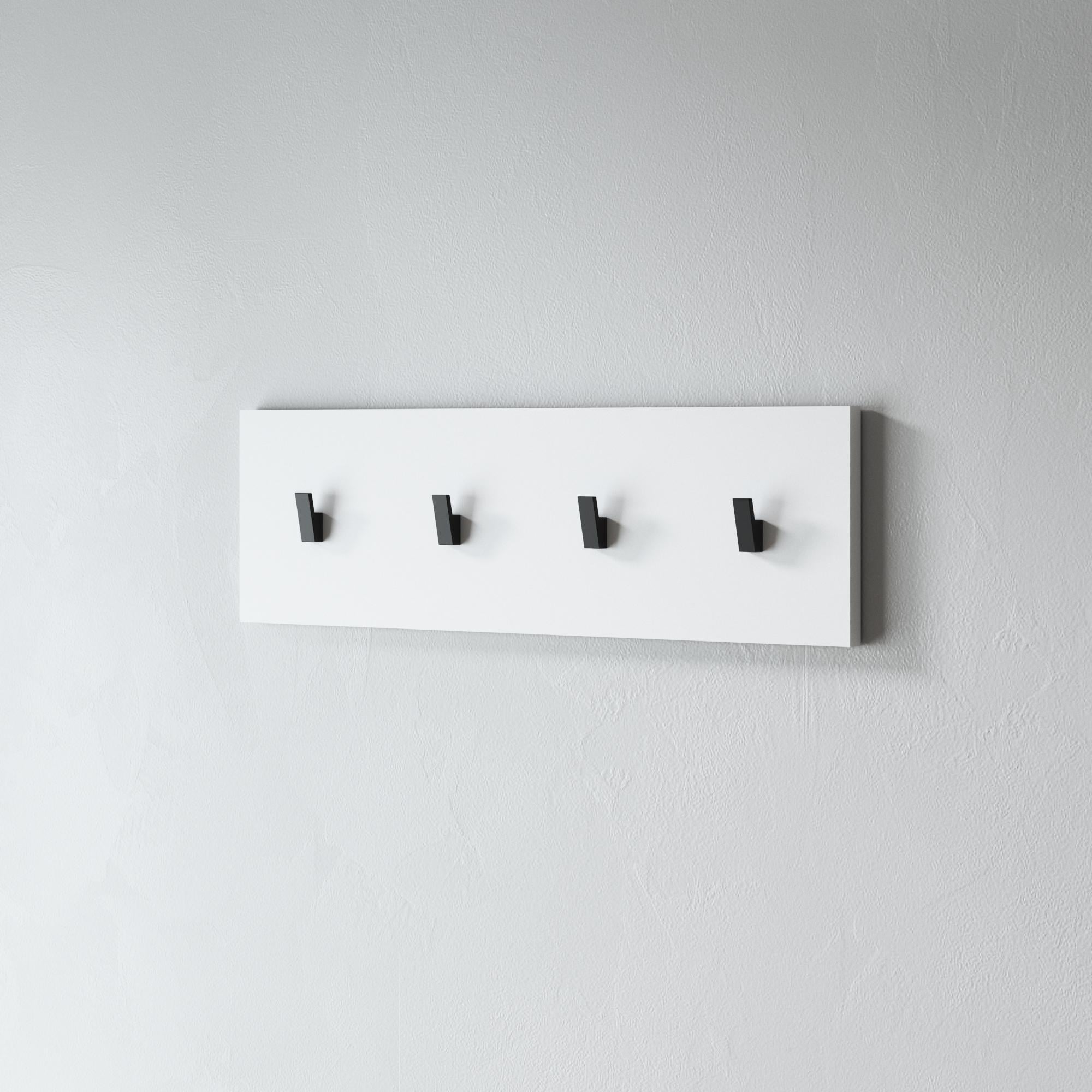 Вішалка для передпокою настінна на 4 гачки з полицею 80х3х22 см Білий (M-47)