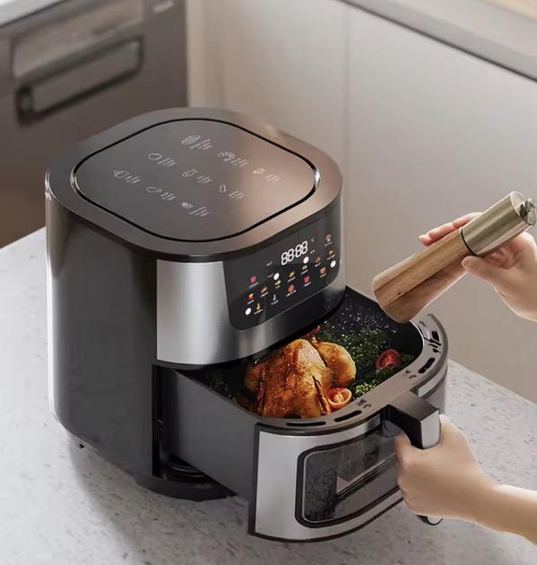 Аерогриль Rainberg для смаження та запікання із двома тенами 12 л 4200 W - фото 5 Аерогриль Rainberg для смаження та запікання із двома тенами 12 л 4200 W - фото 5