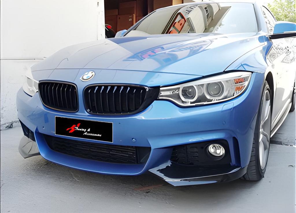 Накладка на бампер передний DPT Flap для BMW 4 F-32 2012-2020 гг. Черный глянец (127860) - фото 2