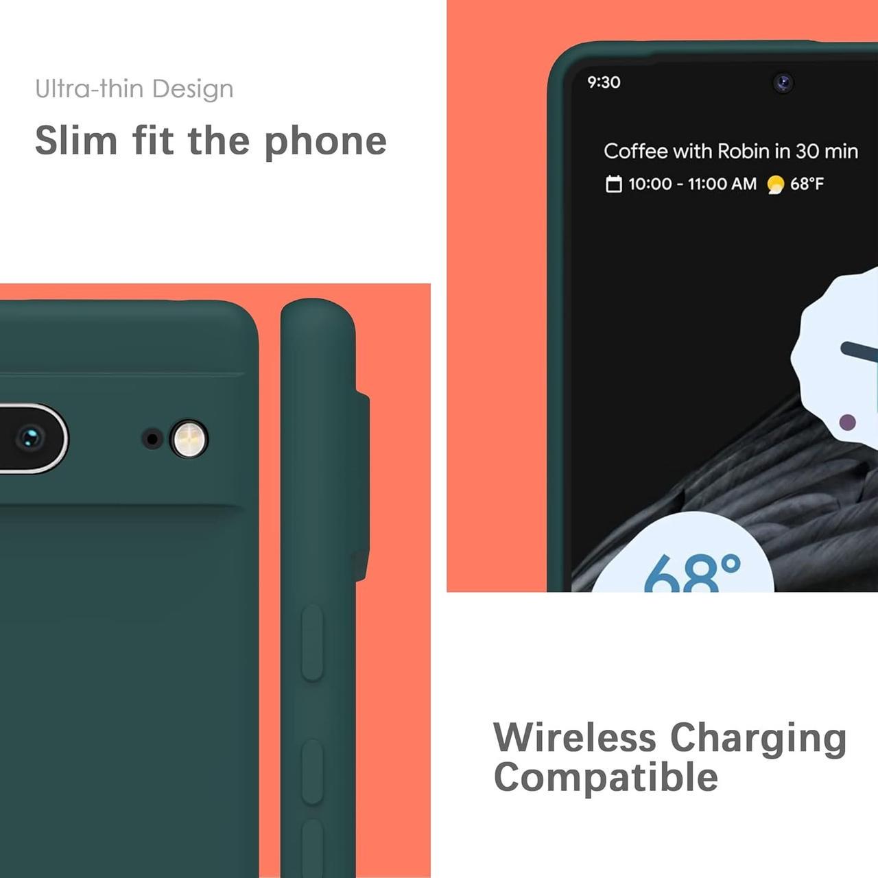 Силиконовый чехол для Google Pixel 6 (с микрофиброй внутри) Темно-зелёный - фото 3 Силиконовый чехол для Google Pixel 6 (с микрофиброй внутри) Темно-зелёный - фото 3