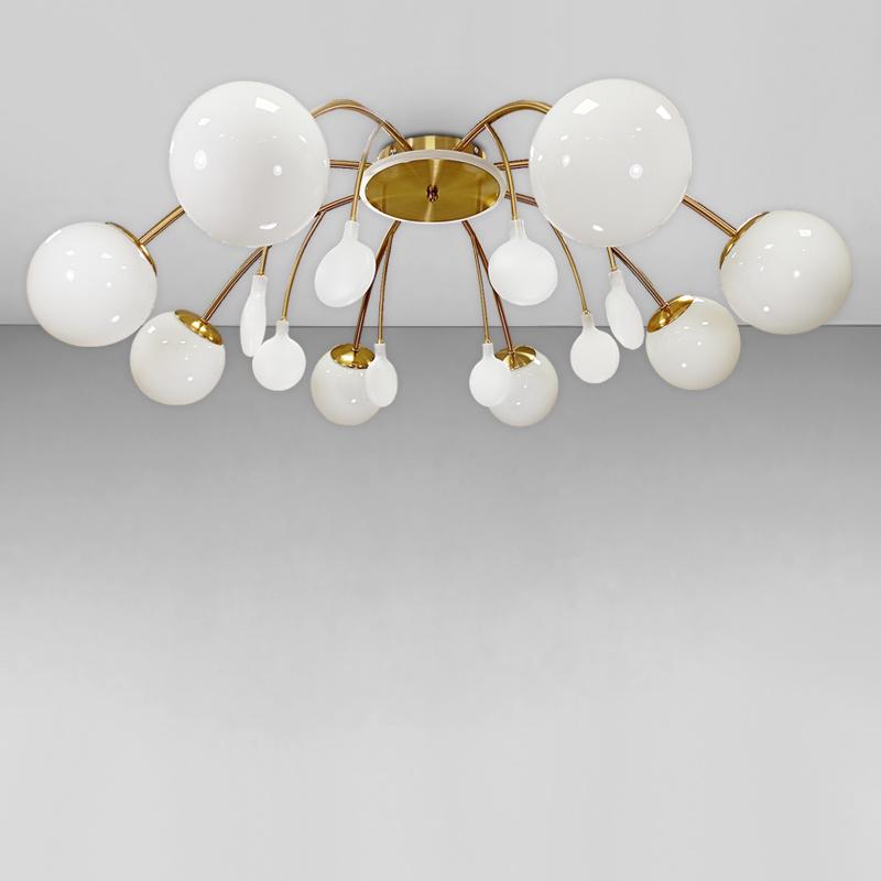 Люстра потолочная Light House LS-18058-8 Бронзовый плафон Белый