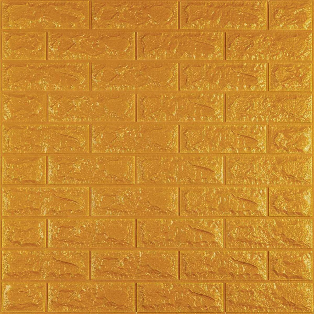3D-панель кирпич самоклеящийся SW-00000052 011-7 700х770х7 мм Золотой