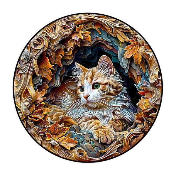 Пазли деревʼяні у формі котиків 21,5х21,5 см (G00779)