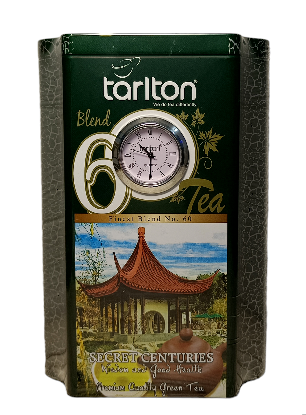 Чай Tarlton Blend Secret Centuries зелений цейлонський крупнолистовий OPA в металевій банці з годинником 200 г (58858)