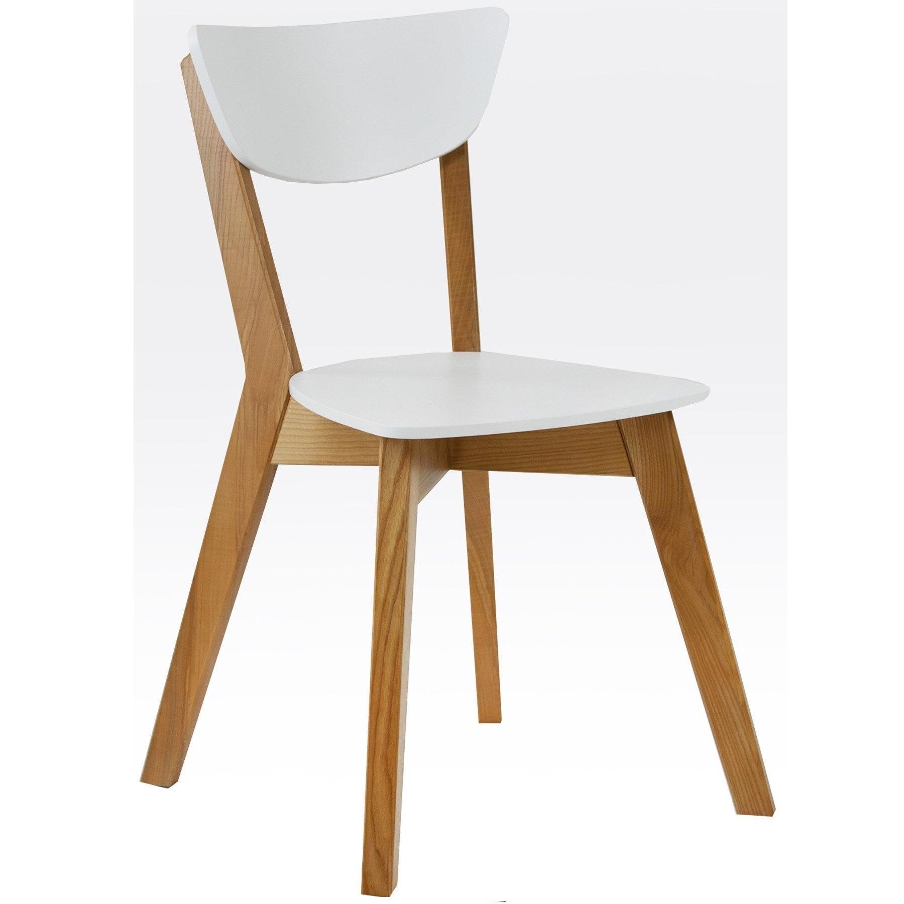 Стул кухонный Мікс Меблі Рондо из натурального дерева Дуб/Белый